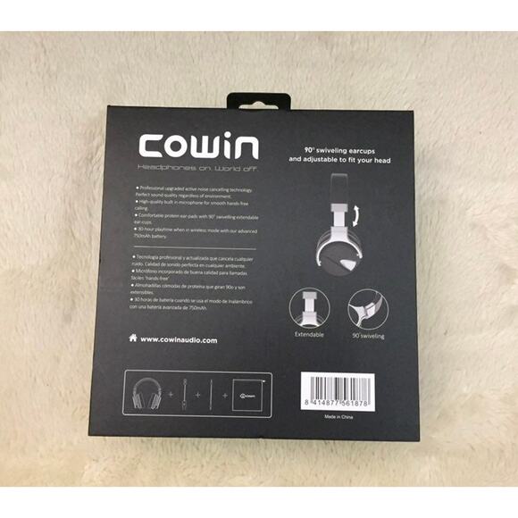 Cowin E7MR Wireless Active Noise Cancelling Over-Ear Headphones with Microphone - Picture 2 of 3